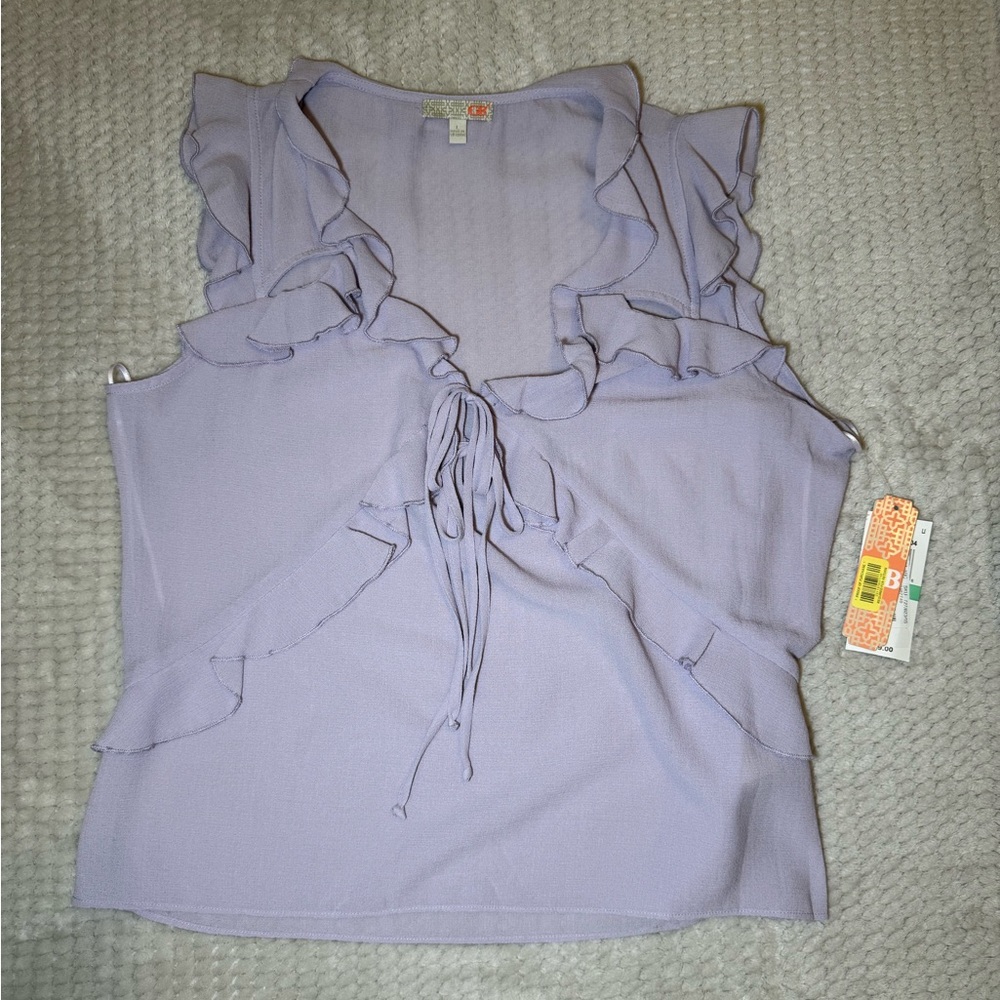 Gianni Bini Light Purple Ruffle Blouse